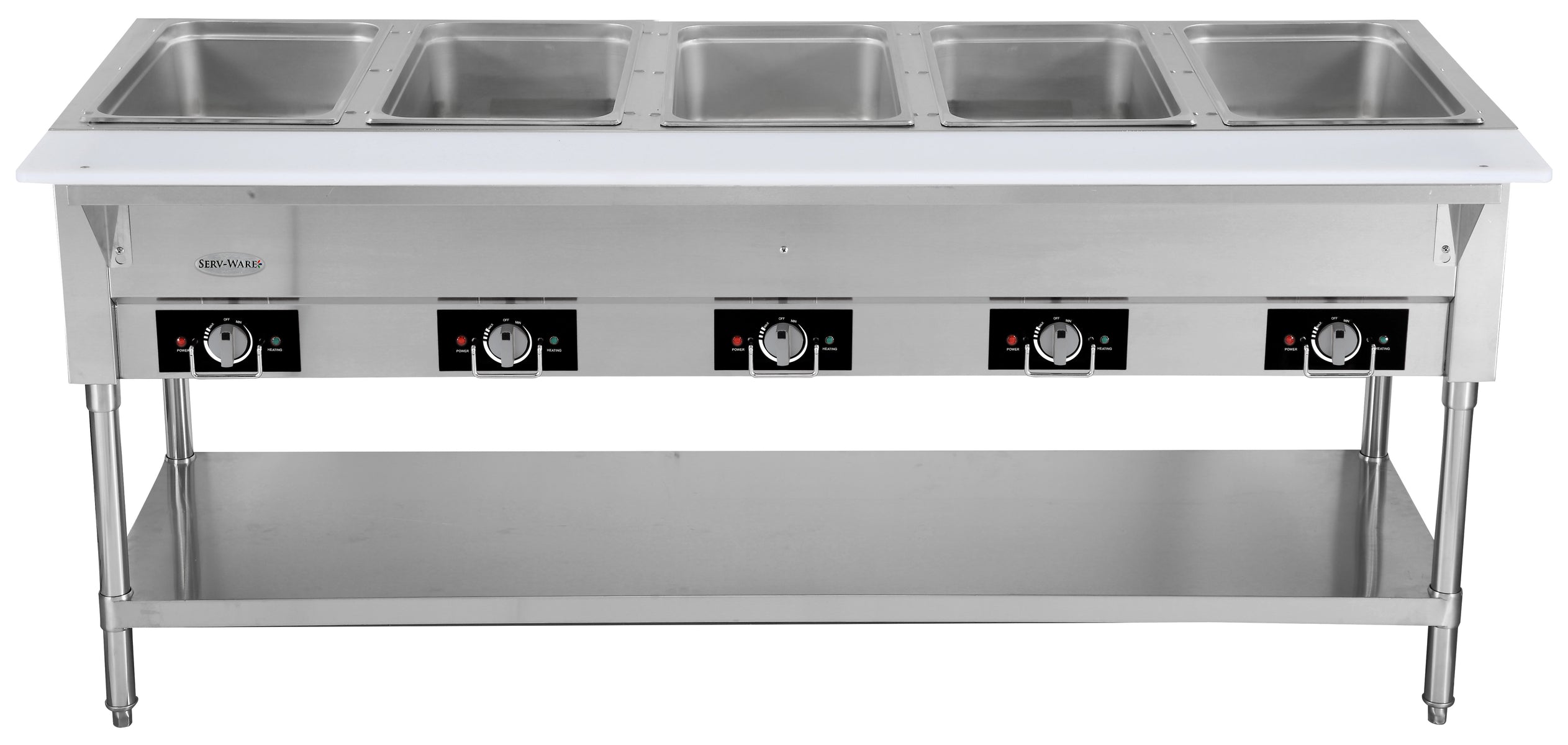 Serv-Ware EST5-2 72.3 In. 5-Well Electric Hot Food Table, Open Well