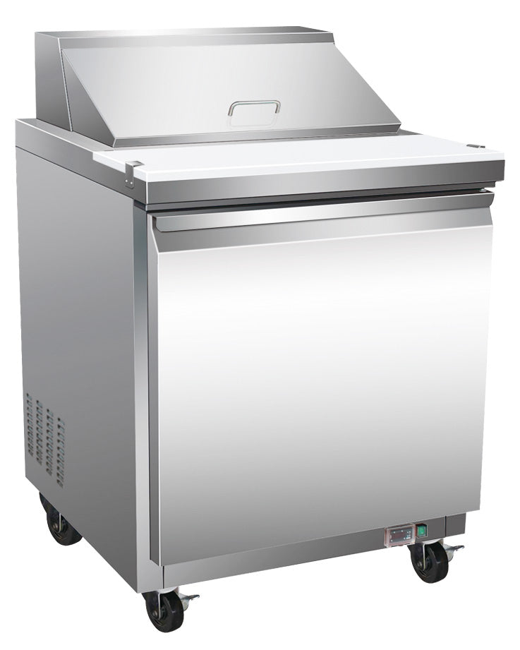 Serv-Ware SP29-8-HC 29 In. 8-Pan Refrigerated Sandwich and Salad Prep Table, 7 cu. ft., R290