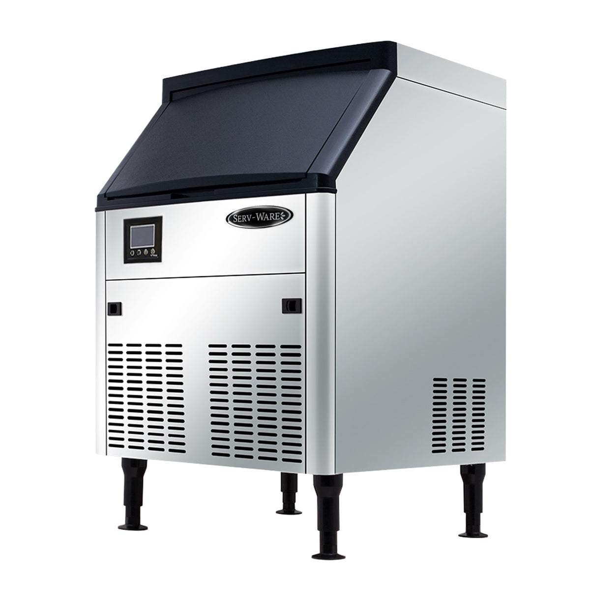 Serv-Ware SWUC-160H 26 In. Half-Cube Undercounter Ice Machine, 160 lb/24h, 80 lb Bin, Air-Cooled
