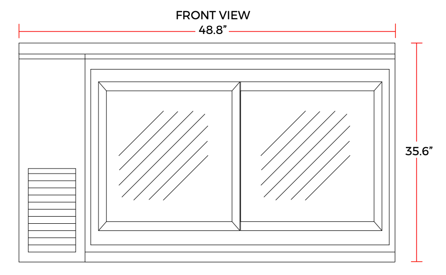 Coldline CBB-48G-SL 48" Refrigerated Narrow Black Sliding Glass Door Back Bar Cooler