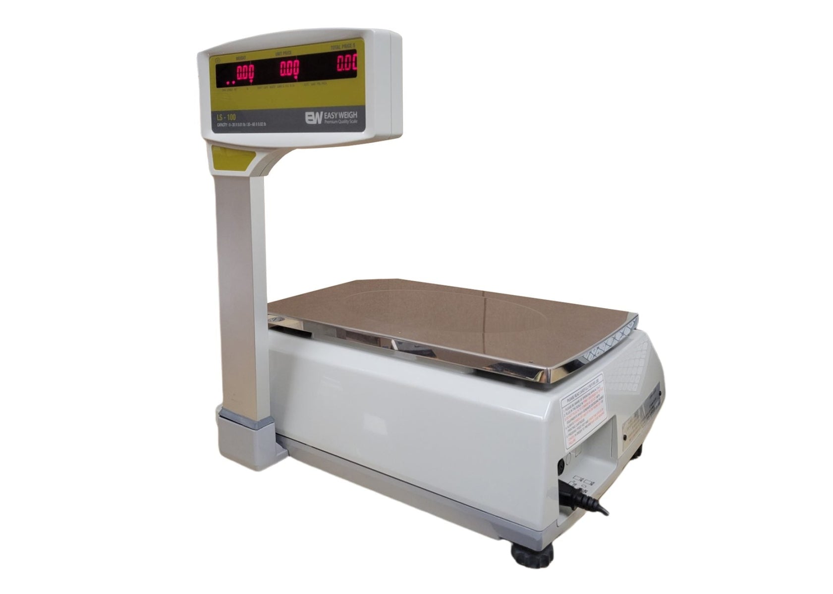 Easy Weigh LS-100 Label Printing Scale, 60 Lb. Dual-Range, Thermal Label Printer