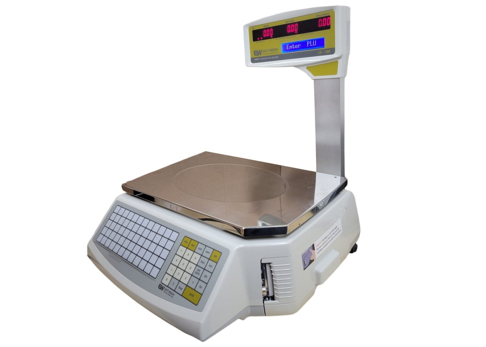 Easy Weigh LS-100 Label Printing Scale, 60 Lb. Dual-Range, Thermal Label Printer
