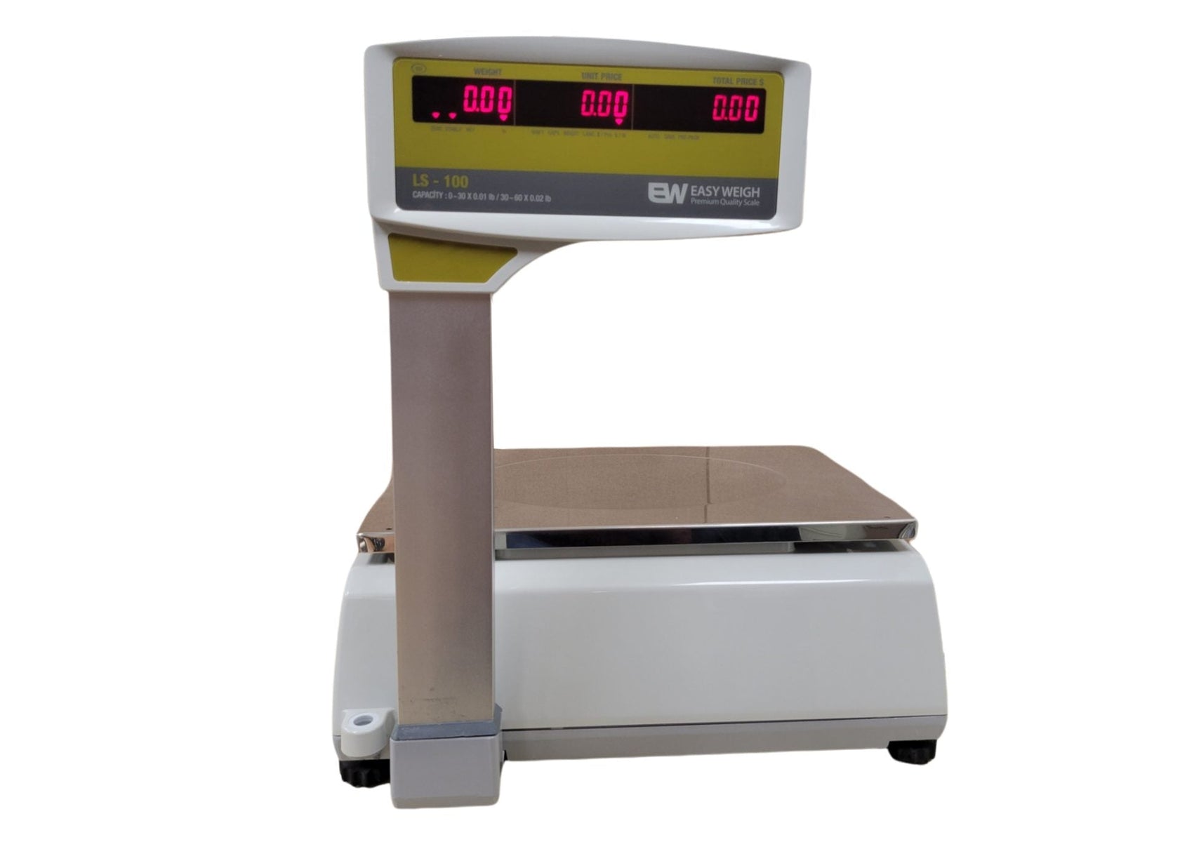 Easy Weigh LS-100 Label Printing Scale, 60 Lb. Dual-Range, Thermal Label Printer