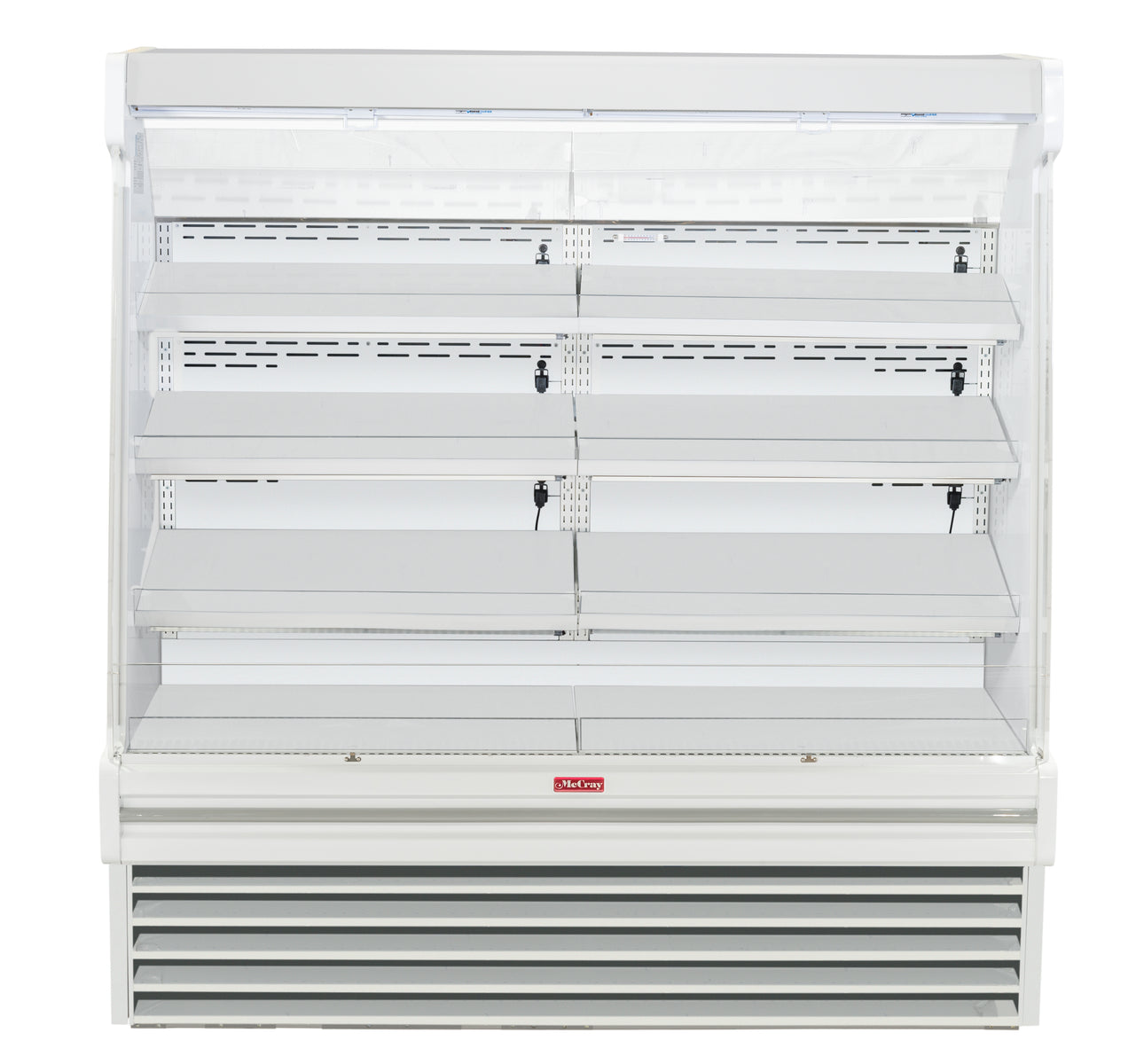 Howard McCray SC-OP35E-8S-W-LED 99 In. Open Produce Merchandiser, Self-Contained, 3-Tier LED Display, White