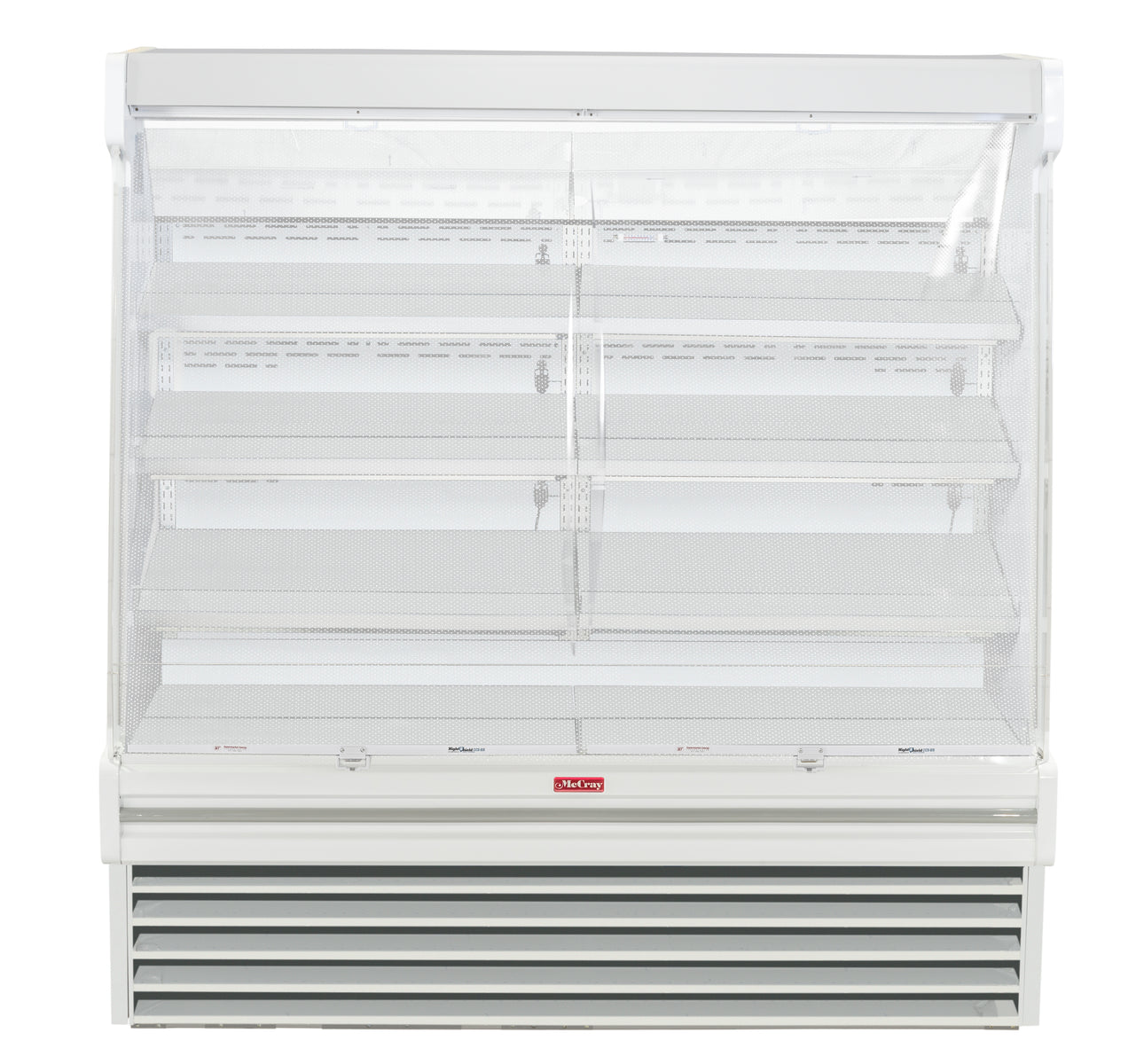 Howard McCray SC-OP35E-8S-W-LED 99 In. Open Produce Merchandiser, Self-Contained, 3-Tier LED Display, White