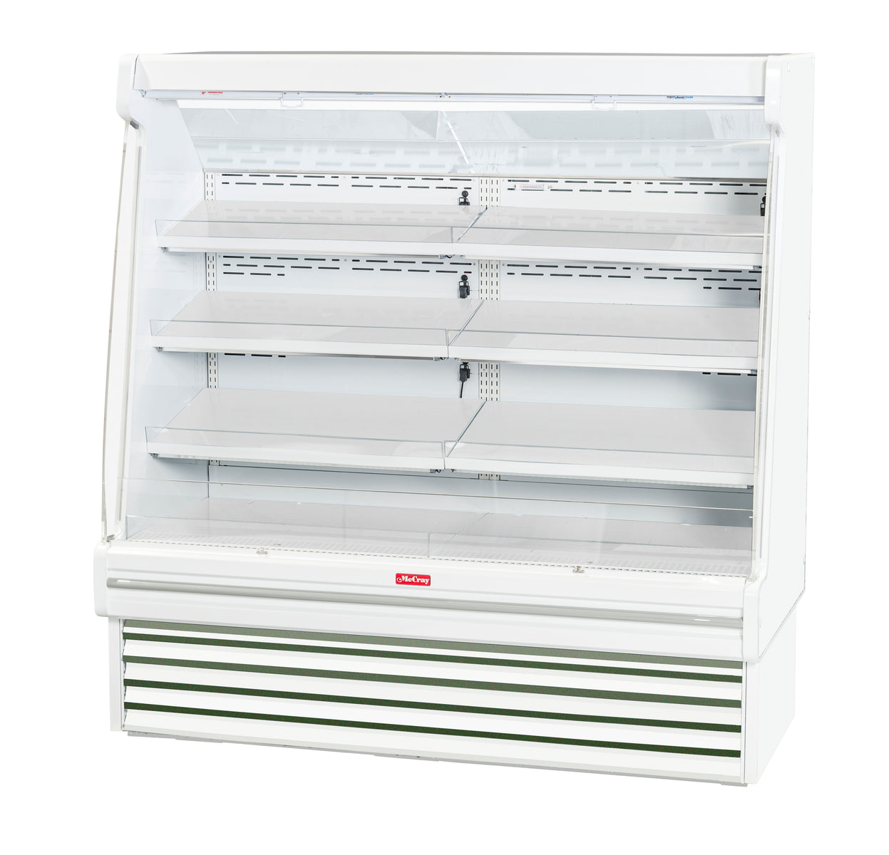 Howard McCray SC-OP35E-8S-W-LED 99 In. Open Produce Merchandiser, Self-Contained, 3-Tier LED Display, White