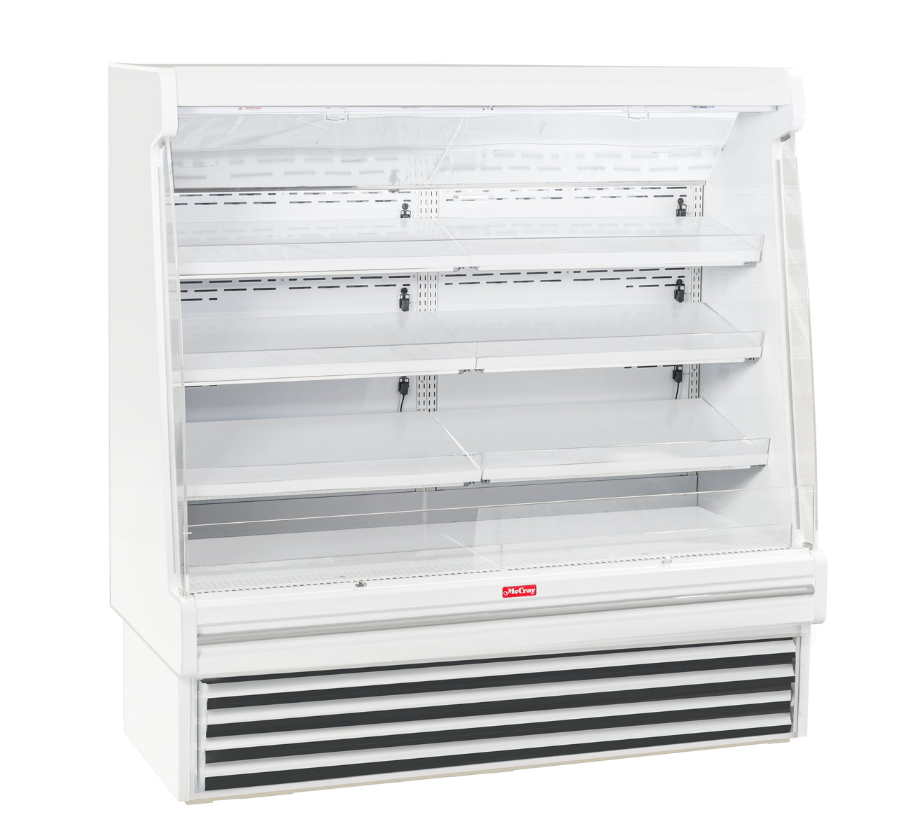 Howard McCray SC-OP35E-8S-W-LED 99 In. Open Produce Merchandiser, Self-Contained, 3-Tier LED Display, White