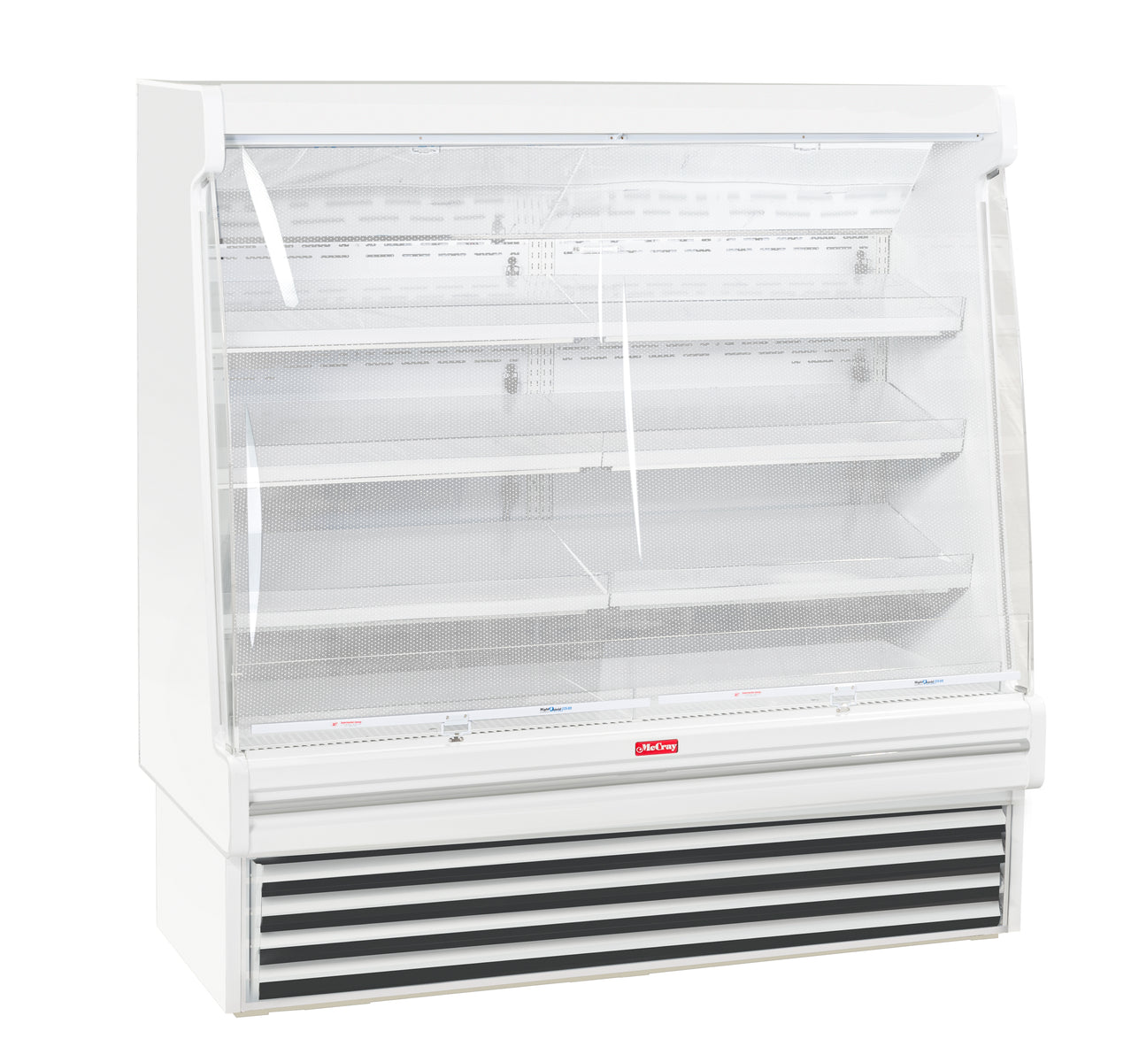 Howard McCray SC-OP35E-8S-W-LED 99 In. Open Produce Merchandiser, Self-Contained, 3-Tier LED Display, White