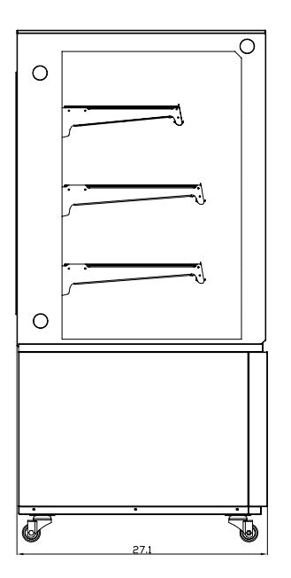Marchia MBT72-ST 72" Straight Glass Refrigerated Bakery Display Case, 6 Adjustable Glass Shelves, R290