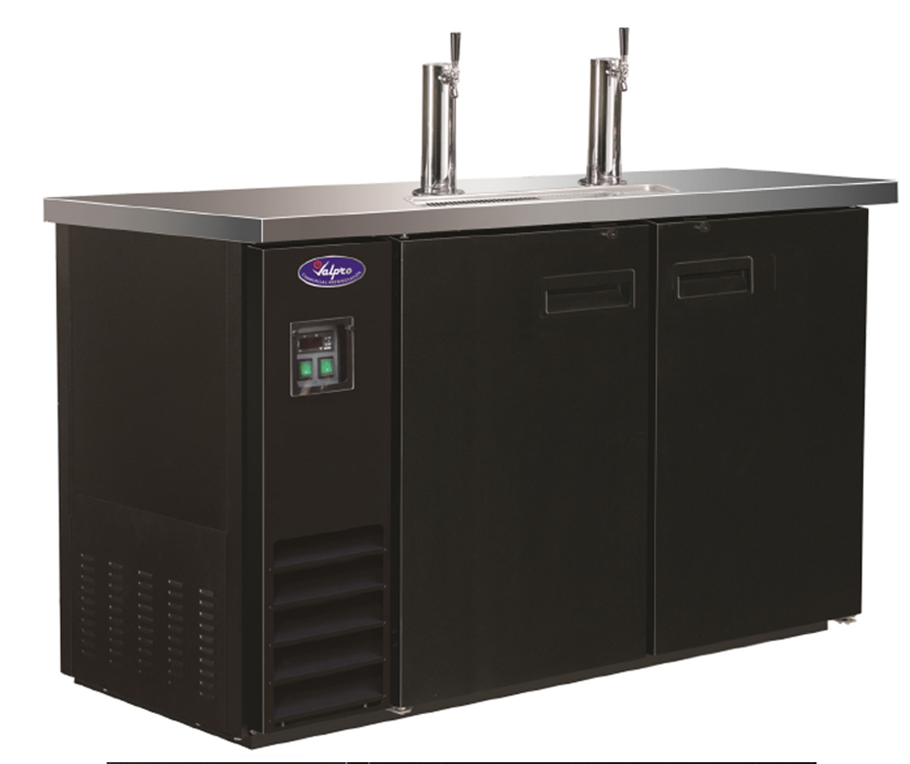 Valpro VPBD2-2 49" Bar Beer Dispenser (Double Faucet) 1 tap ea