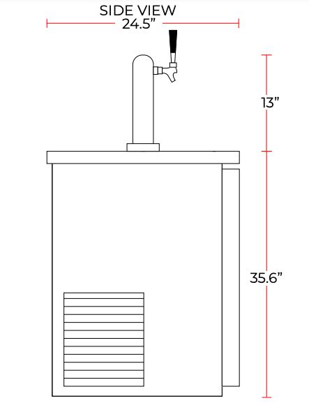 Coldline CDD-72 72″ Refrigerated Direct Draw Beer Dispenser, 19.6 Cu. Ft.
