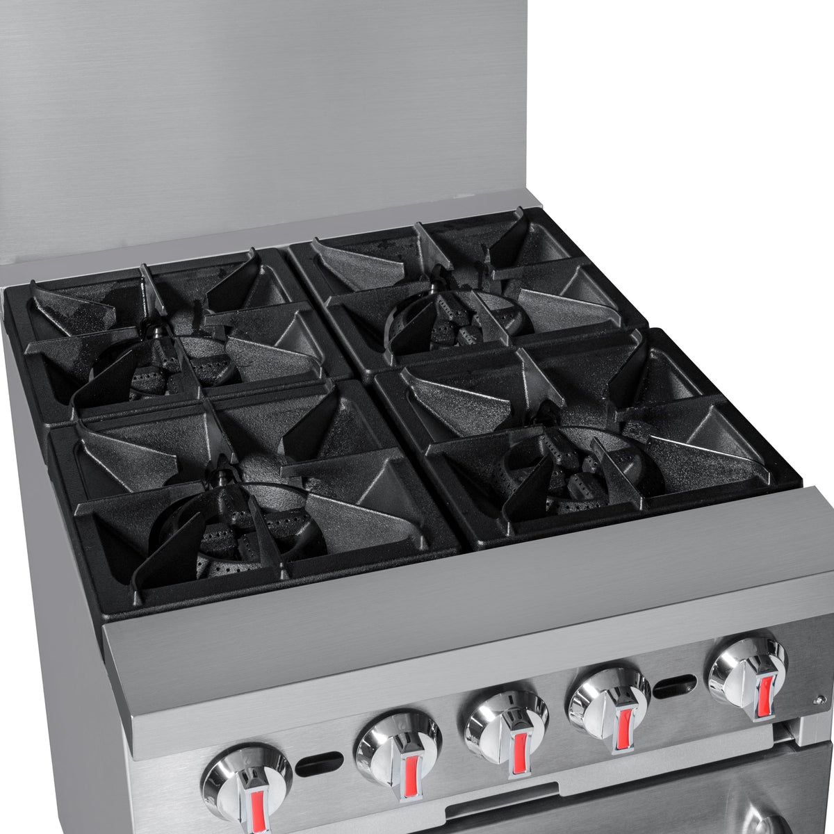 KoolMore KM-CR24-LP 24 In. Commercial Liquid Propane Range, 4 Burners, Standard Oven, Stainless Steel