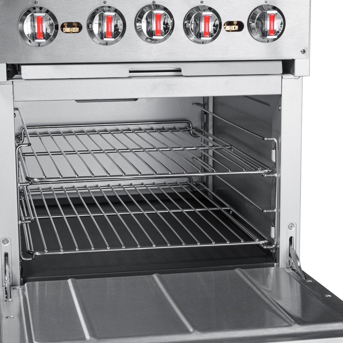 KoolMore KM-CR24-LP 24 In. Commercial Liquid Propane Range, 4 Burners, Standard Oven, Stainless Steel