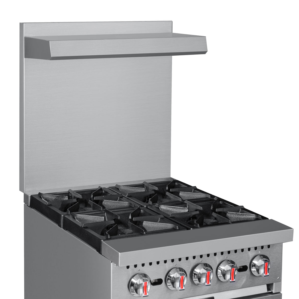 KoolMore KM-CR24-NG 24 In. Commercial Natural Gas Range, 4 Burners, Standard Oven, Stainless Steel