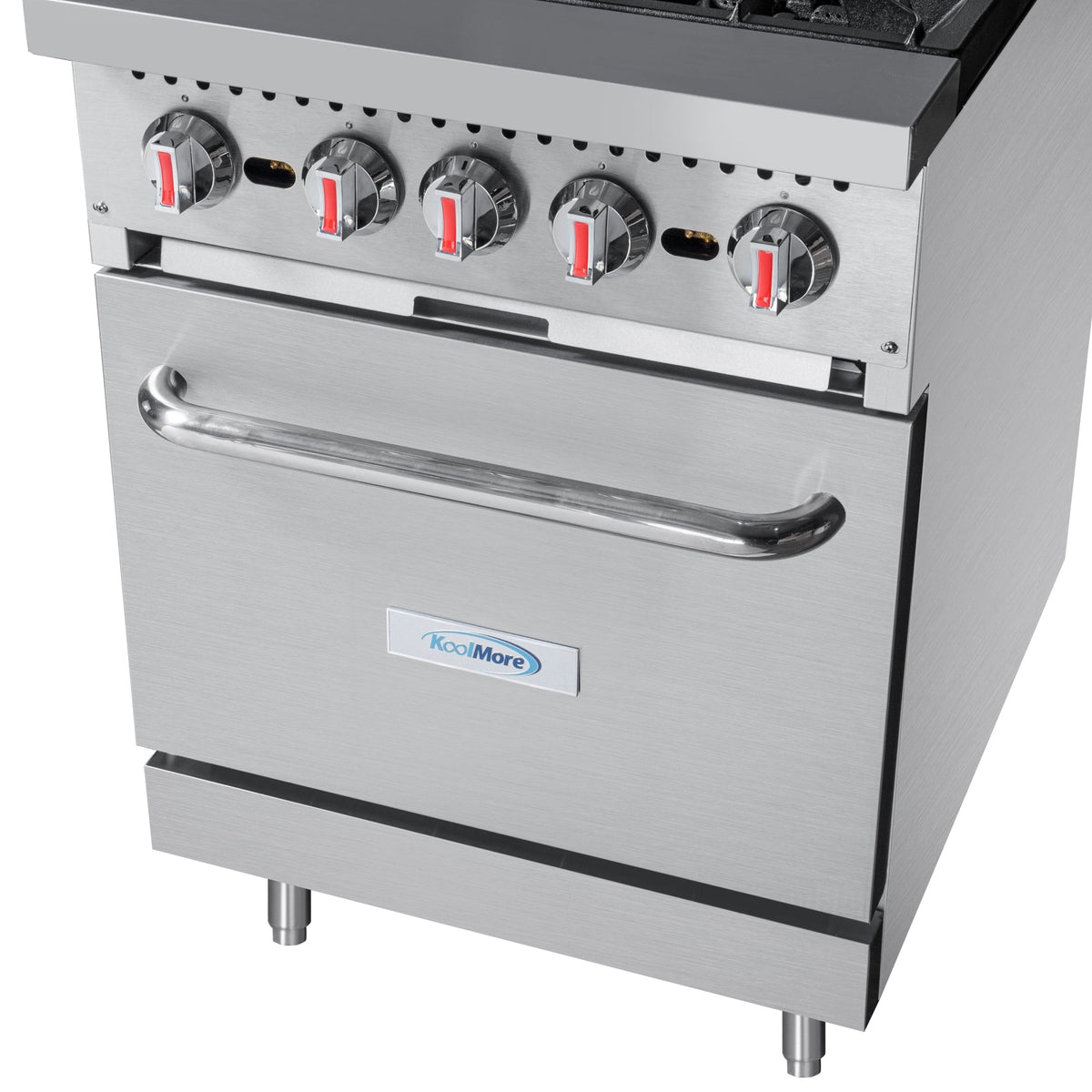 KoolMore KM-CR24-LP 24 In. Commercial Liquid Propane Range, 4 Burners, Standard Oven, Stainless Steel