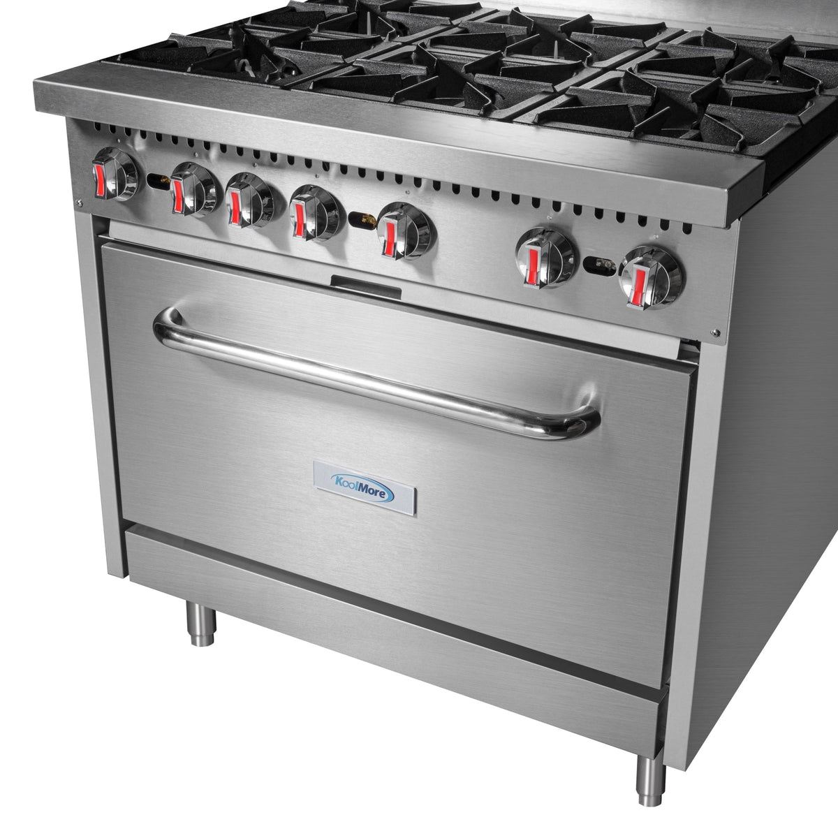 KoolMore KM-CR36-LP 36 In. Commercial Liquid Propane Range, 6 Burners, Standard Oven, Stainless Steel