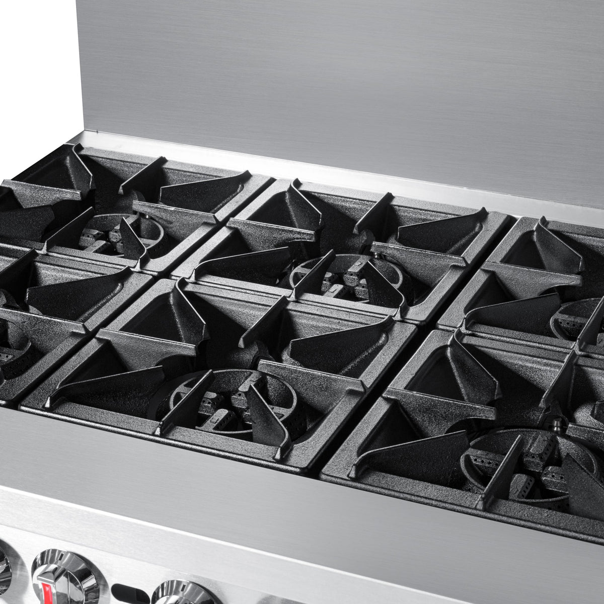 KoolMore KM-CRGB60-LP 60 In. Commercial Liquid Propane Range, Stainless Steel, 6 Open Burners, 24 In. Griddle, Broiler, Dual Ovens