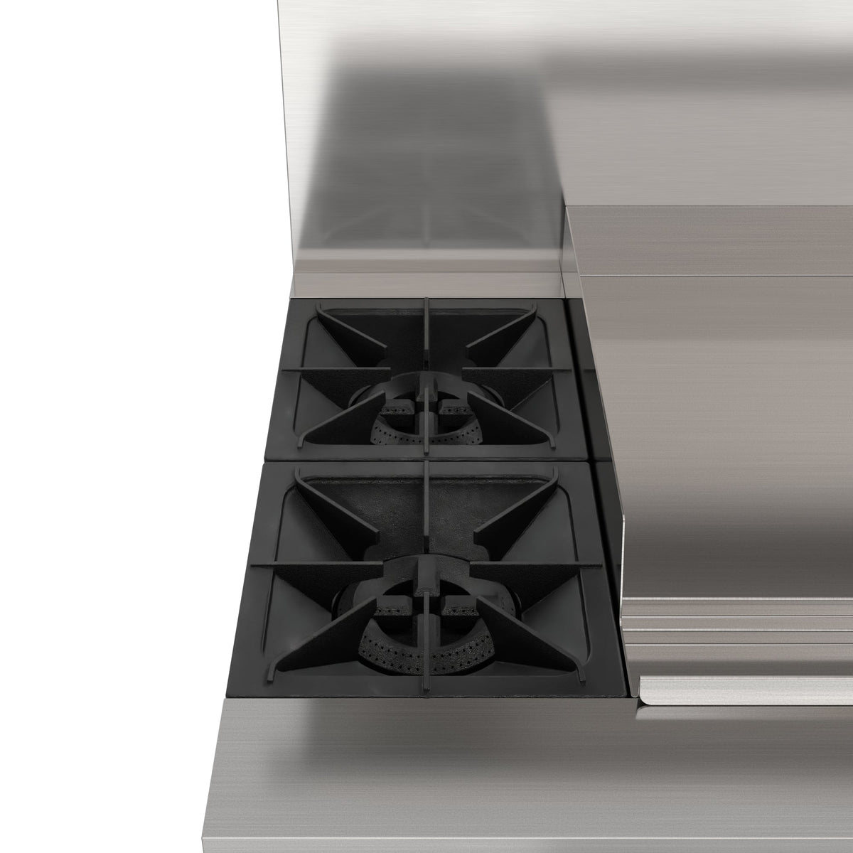 KoolMore KM-CRG482-NG 60 In. Commercial Natural Gas Range, Stainless Steel, 2 Open Burners, 48 In. Griddle, Dual Ovens