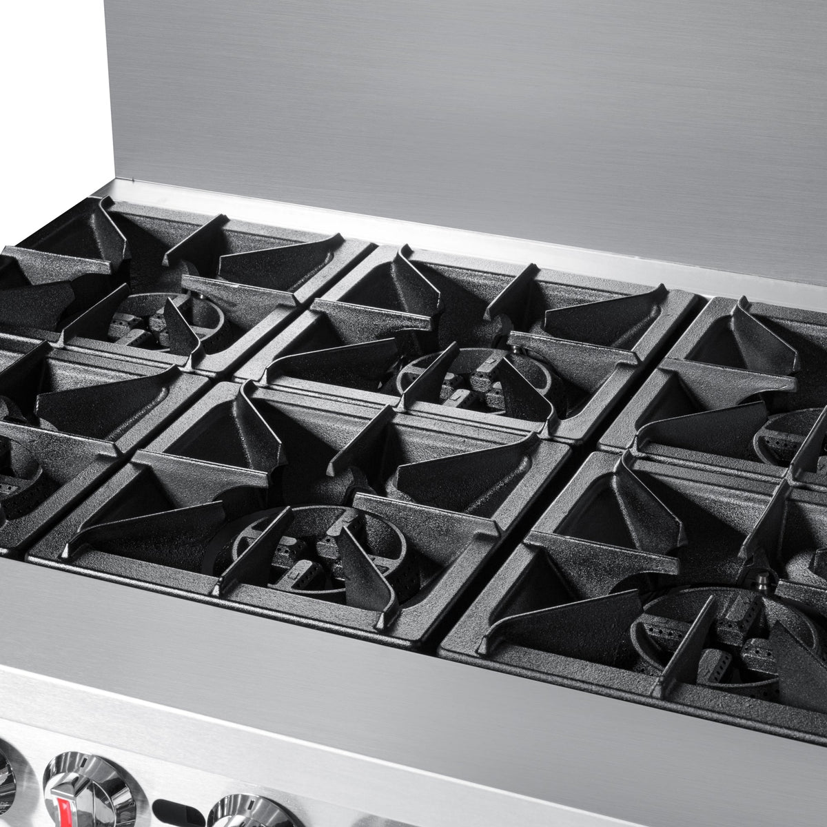 KoolMore KM-CRGB60-NG 60 In. Commercial Natural Gas Range, Stainless Steel, 6 Open Burners, 24 In. Griddle, Broiler, Dual Ovens