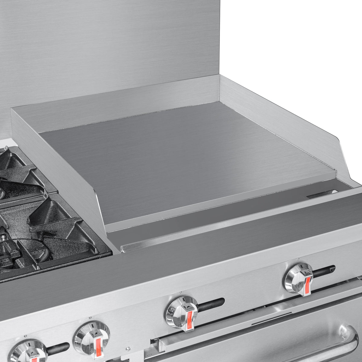 KoolMore KM-CRG60-LP 60 In. Commercial Liquid Propane Range, Stainless Steel, 6 Open Burners, 24 In. Griddle, Dual Ovens