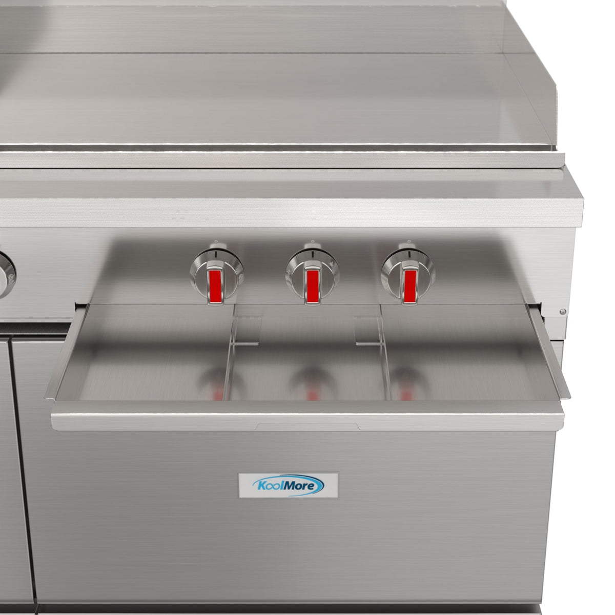 KoolMore KM-CRG364-NG 60 In. Commercial Natural Gas Range, Stainless Steel, 4 Open Burners, 36 In. Griddle, Dual Ovens