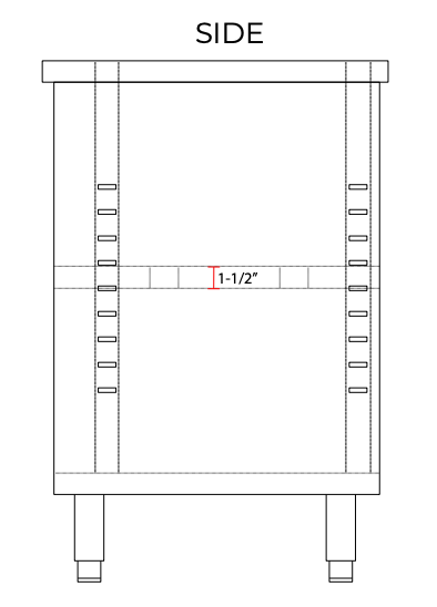 Prepline PC-Series Stainless Steel Enclosed Base Worktable with Sliding Doors with Adjustable Shelf