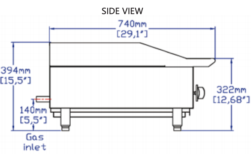 Standard Range SR-CB48-M 48" Gas Countertop Radiant Charbroiler, 140,000 BTU