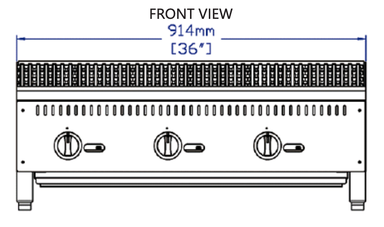 Standard Range SR-CB36-M 36" Gas Countertop Radiant Charbroiler, 105,000 BTU