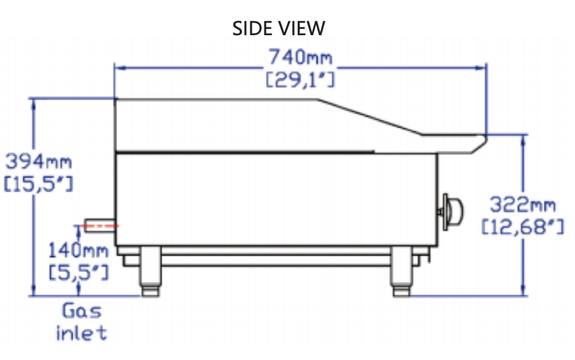 Standard Range SR-CB36-M 36" Gas Countertop Radiant Charbroiler, 105,000 BTU