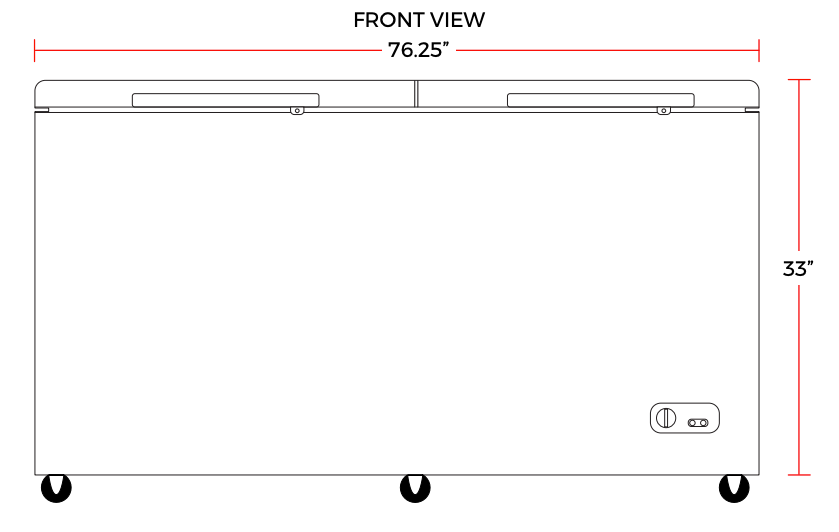 Coldline CF76 76" Commercial Chest Freezer, 22.5 cu. ft.