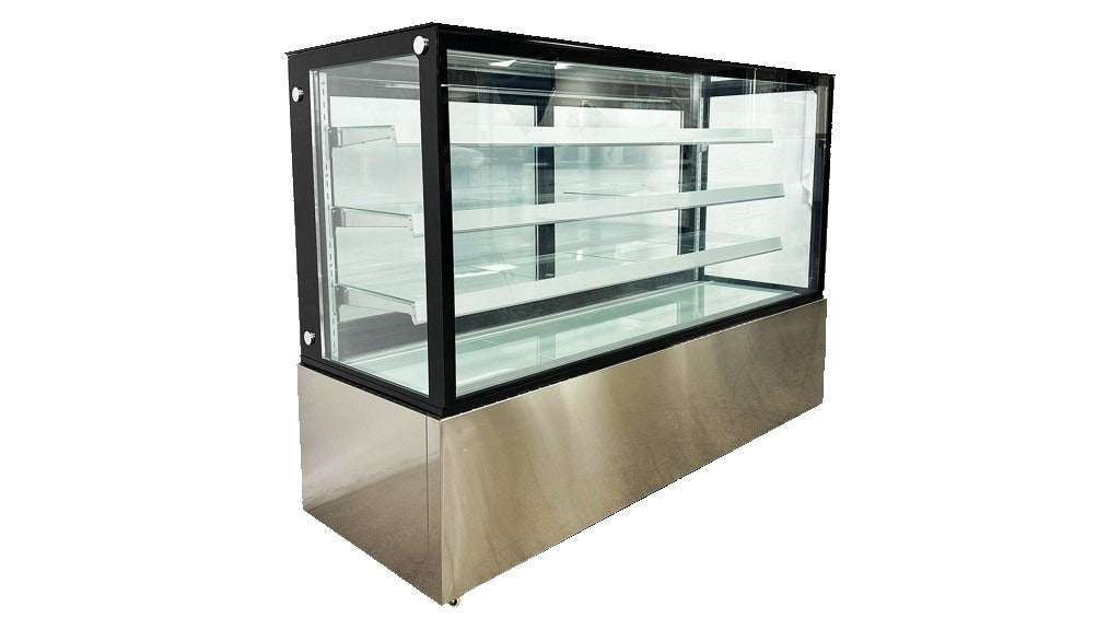 Cooler Depot DXXCW-571 72 In. Refrigerated Bakery Display Case, 28.6 Cu. Ft., Rear Sliding Doors, 3 Adjustable Glass Shelves