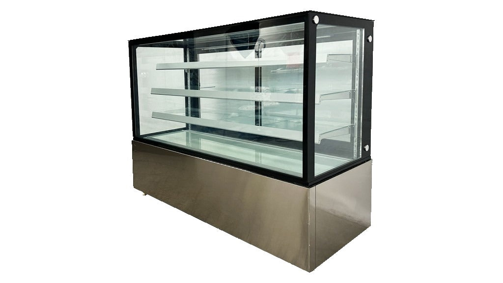 Cooler Depot DXXCW-571 72 In. Refrigerated Bakery Display Case, 28.6 Cu. Ft., Rear Sliding Doors, 3 Adjustable Glass Shelves