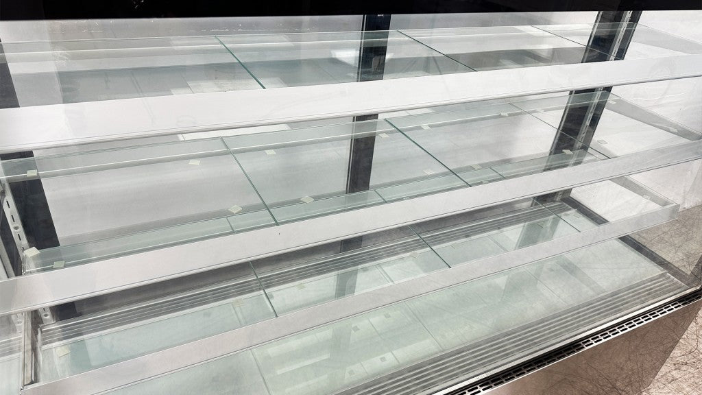 Cooler Depot DXXCW-571 72 In. Refrigerated Bakery Display Case, 28.6 Cu. Ft., Rear Sliding Doors, 3 Adjustable Glass Shelves