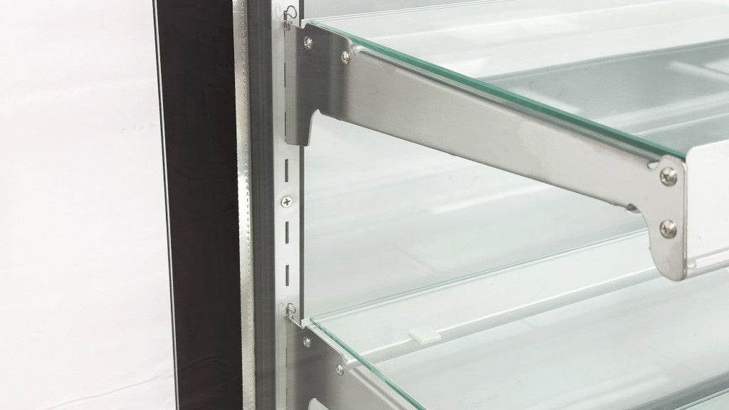 Cooler Depot DXXCW-571 72 In. Refrigerated Bakery Display Case, 28.6 Cu. Ft., Rear Sliding Doors, 3 Adjustable Glass Shelves