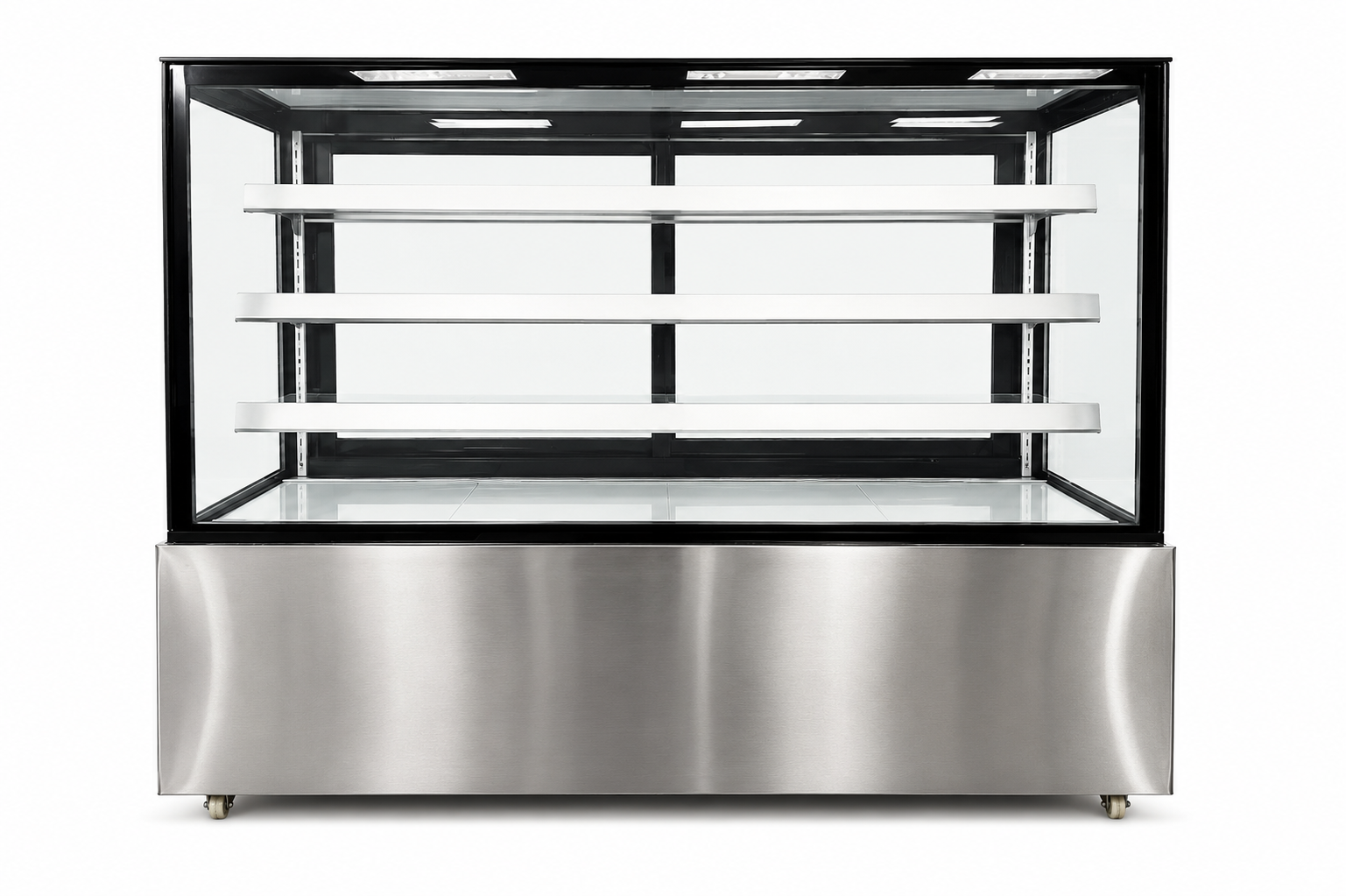 Cooler Depot DXXCW-571 72 In. Refrigerated Bakery Display Case, 28.6 Cu. Ft., Rear Sliding Doors, 3 Adjustable Glass Shelves