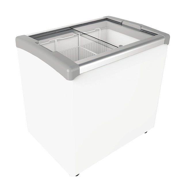 Excellence Industries EURO-16HC 59 In. Flat Lid Ice Cream Display Freezer, 10 Can Display, Sliding Glass Lids, Dual Condensing System