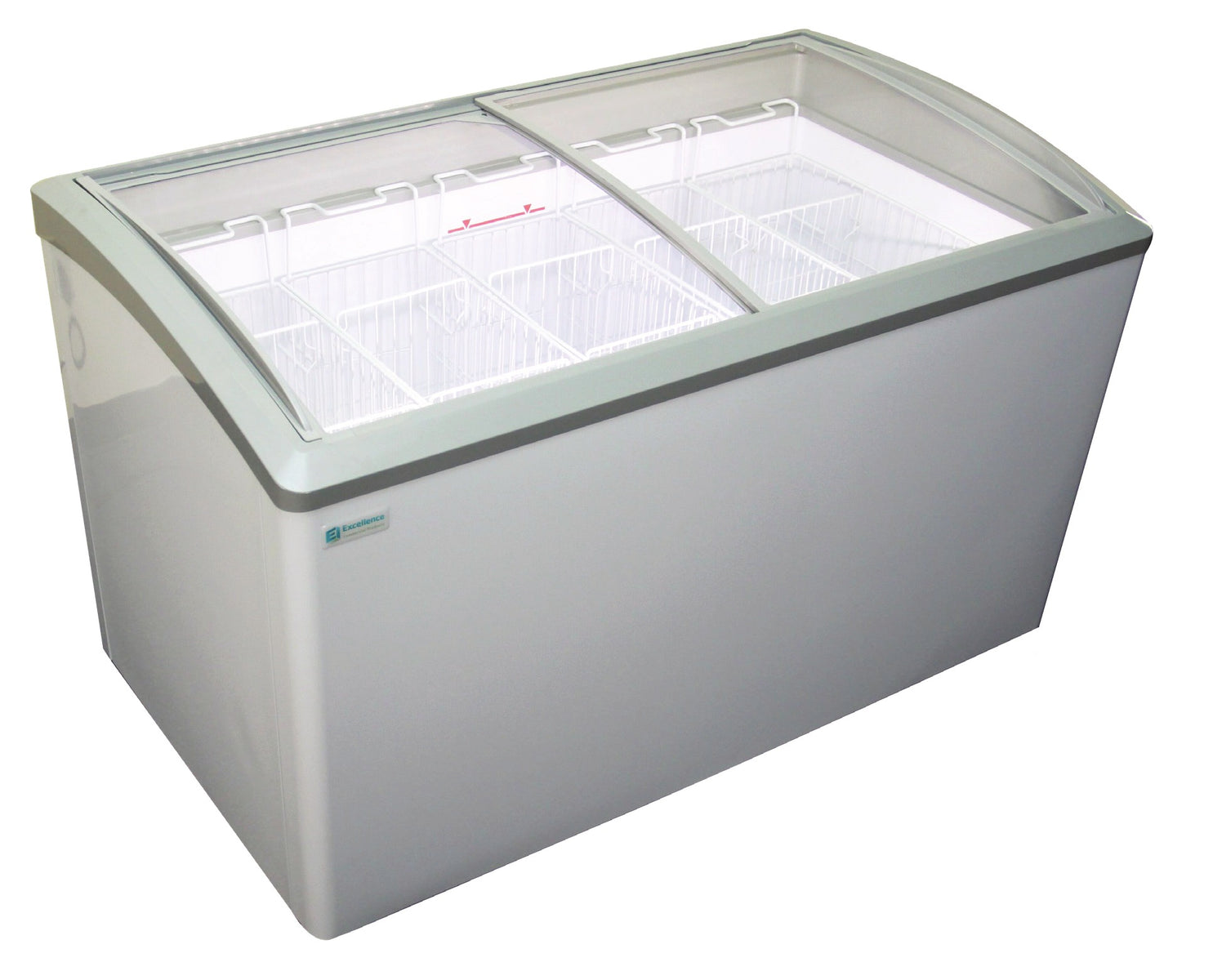 Excellence Industries VB-5HC 49 In. Curved Lid Ice Cream Display Freezer, Five Baskets Included, Cold Wall Evaporator, LED Interior Lighting
