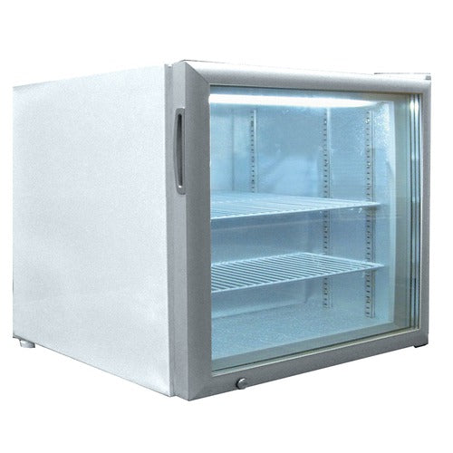 Excellence Industries CTF-2HC 23 In. Countertop Ice Cream Display Freezer, Insulated Self-Closing Glass Door, LED Interior Lighting