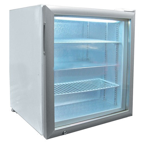 Excellence Industries CTF-3HC 24 In. Countertop Ice Cream Display Freezer, Insulated Self-Closing Glass Door, LED Interior Lighting
