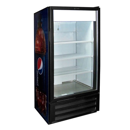 Excellence Industries VR-10HC 26 In. Heavy Duty Upright Merchandiser Refrigerator, 288 Can Capacity, Double Paned Glass Door, LED Interior Lighting