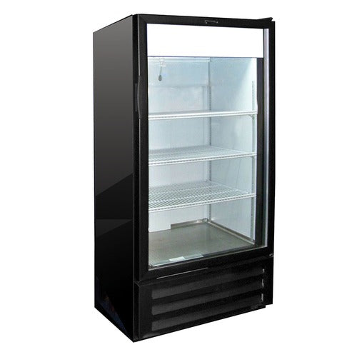 Excellence Industries VR-12HC 26 In. Heavy Duty Upright Merchandiser Refrigerator, 384 Can Capacity, Double Paned Glass Door, LED Interior Lighting