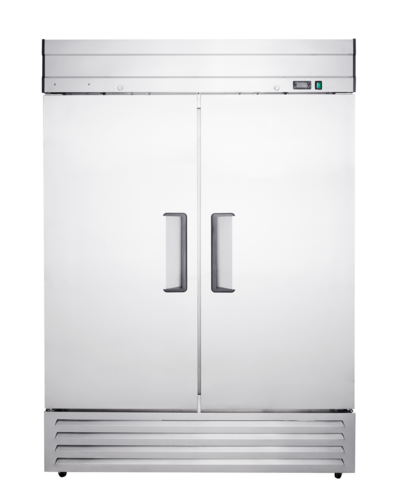 Excellence Industries DSS-42F 54 In. Two Section Reach-In Freezer, Stainless Steel Exterior, Self-Closing Locking Doors, Automatic Defrost