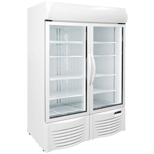 Excellence Industries GDF-43 47 In. Glass Door Merchandiser Freezer, -20°F Capable, Two Triple Pane Glass Doors, Illuminated Sign