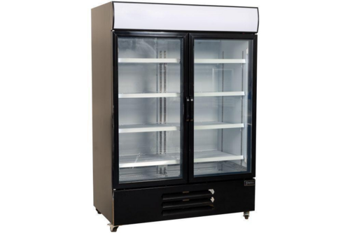 Excellence Industries TKOF-42 54 In. Glass Door Merchandiser Freezer, Two Triple Pane Heat Film Glass Doors, Digital Controller, Lighted Canopy