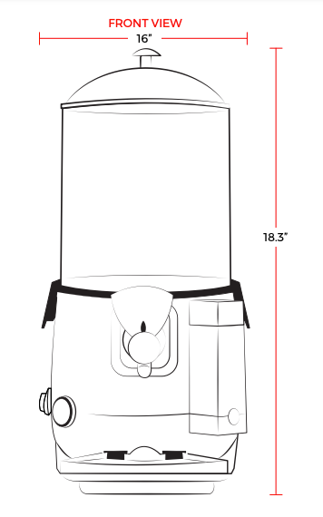 Coldline CHOCO5 16" 5 Liter Hot Beverage Dispenser
