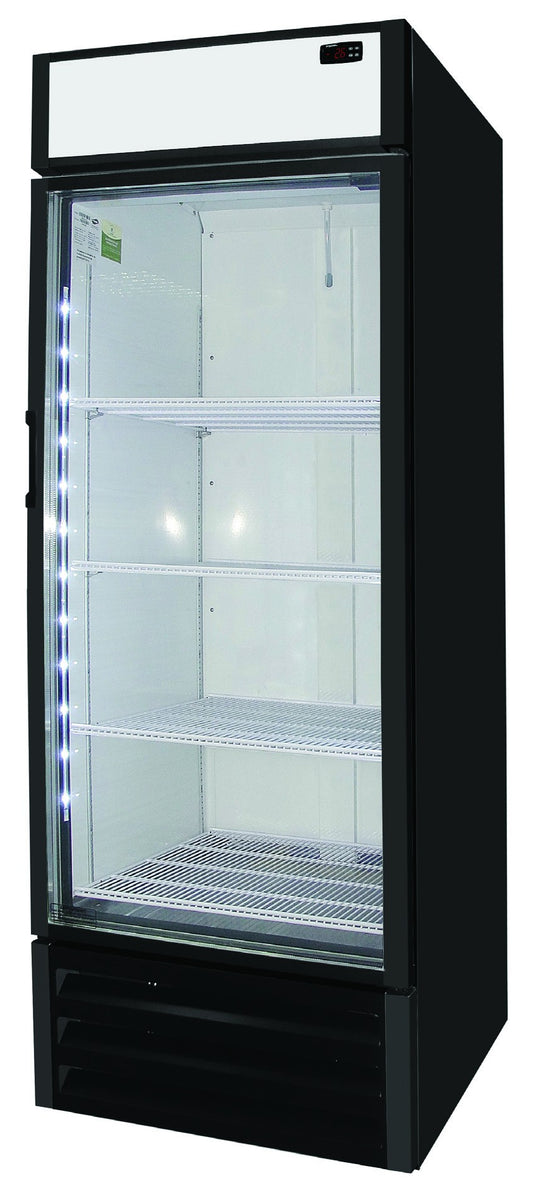 Excellence Industries VF-12 21 In. Heavy Duty Upright Glass Door Freezer Merchandiser, Four Shelves, Auto Defrost, LED Lighting
