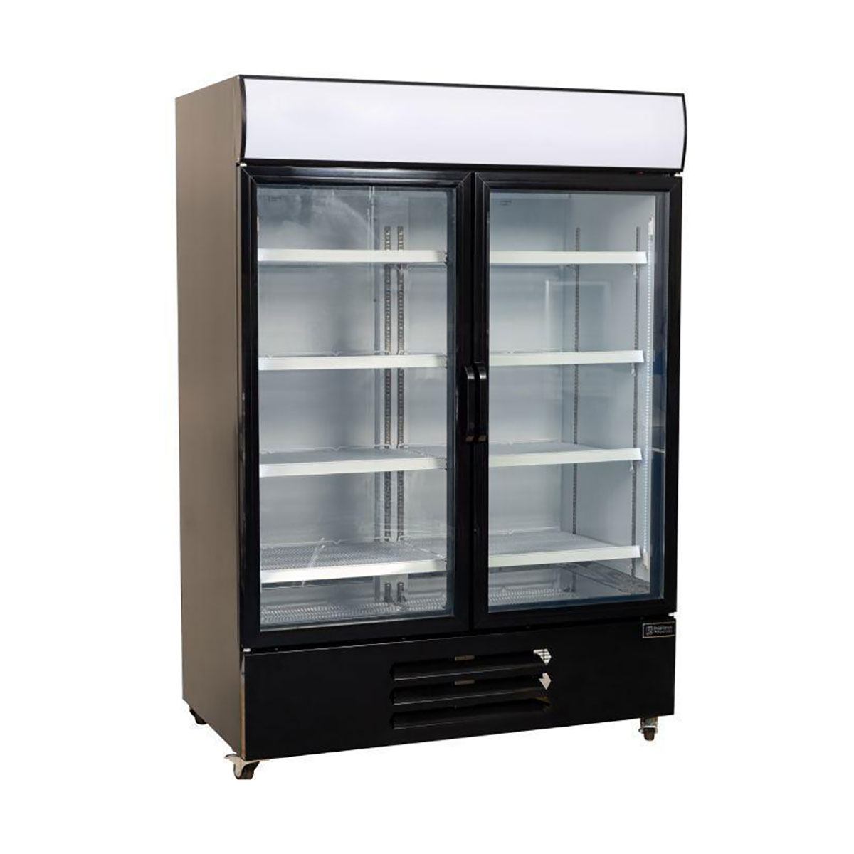 Excellence Industries TKOF-42 54 In. Glass Door Merchandiser Freezer, Two Triple Pane Heat Film Glass Doors, Digital Controller, Lighted Canopy