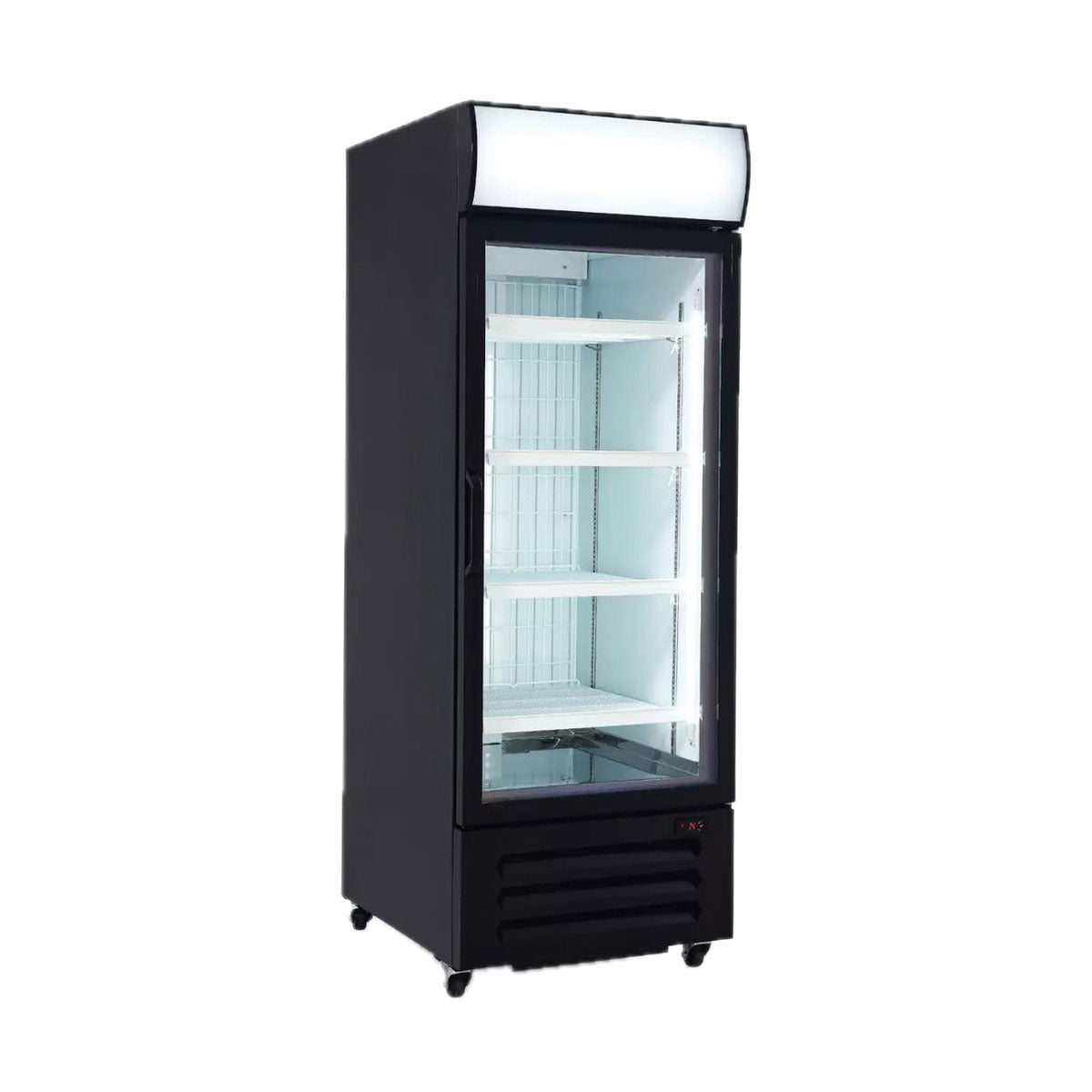 Excellence Industries TKO-24 30 In. Glass Door Merchandiser Refrigerator, 648 Can Capacity, Self-Closing Low-E Glass Door, Slide Out Refrigeration