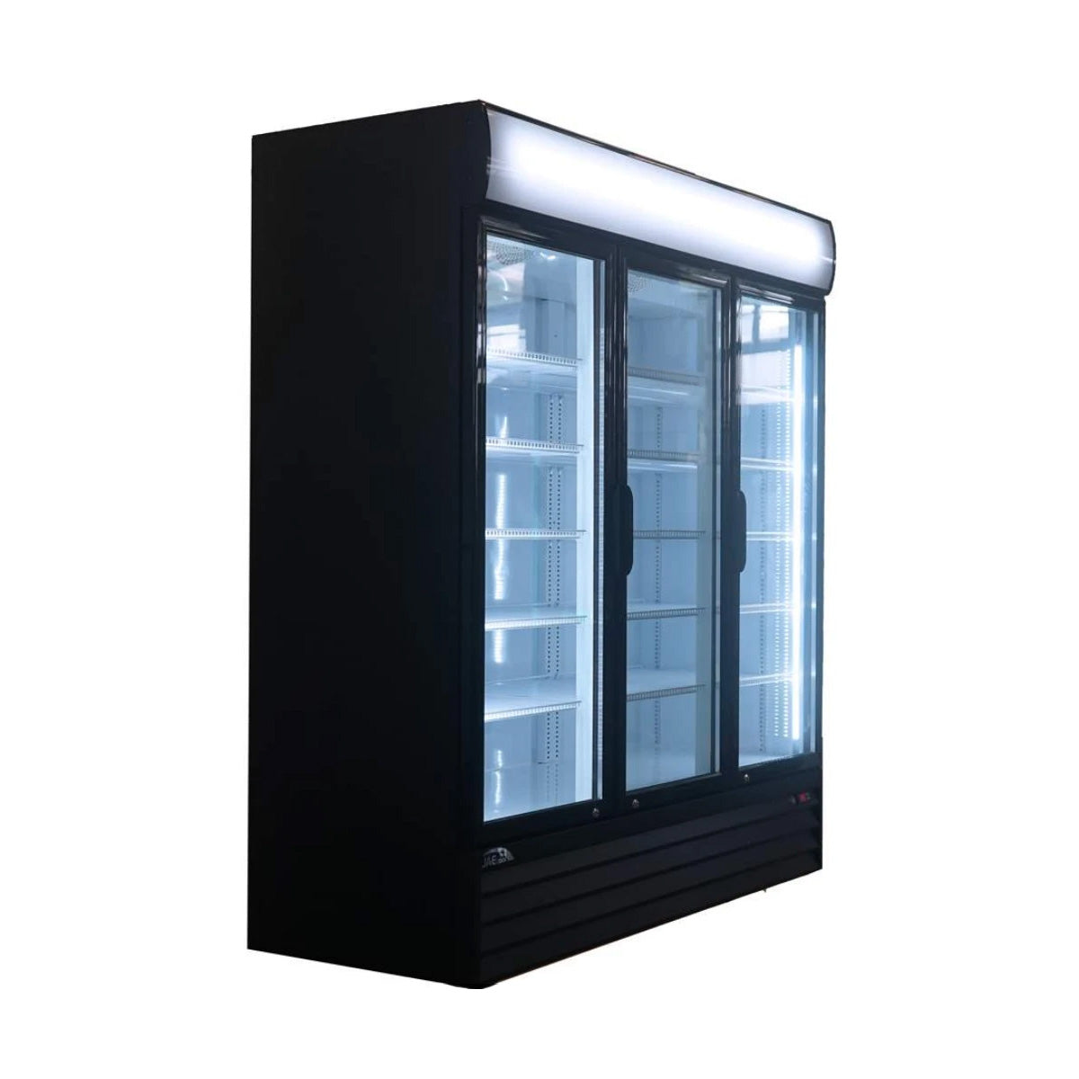 Excellence Industries TKO-62 78 In. Glass Door Merchandiser Refrigerator, 1800 Can Capacity, Three Self-Closing Low-E Glass Doors, Slide Out Refrigeration