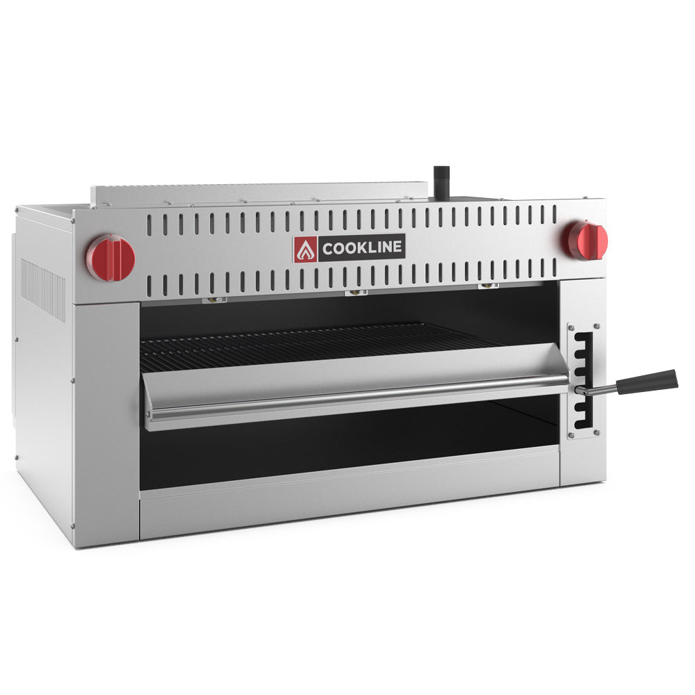 Cookline CSM-36-RM 36" Dual Control Gas Infrared Salamander Broiler with Range Mounting Kit, 30,000 BTU